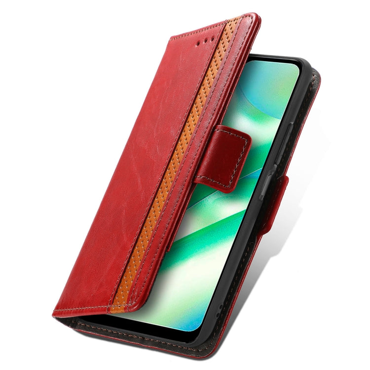 For Realme C33 CaseNeo Splicing Dual Magnetic Buckle Leather Phone Case