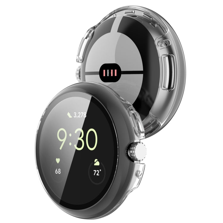 For Google Pixel Watch Tempered Glass Film PC Watch Case