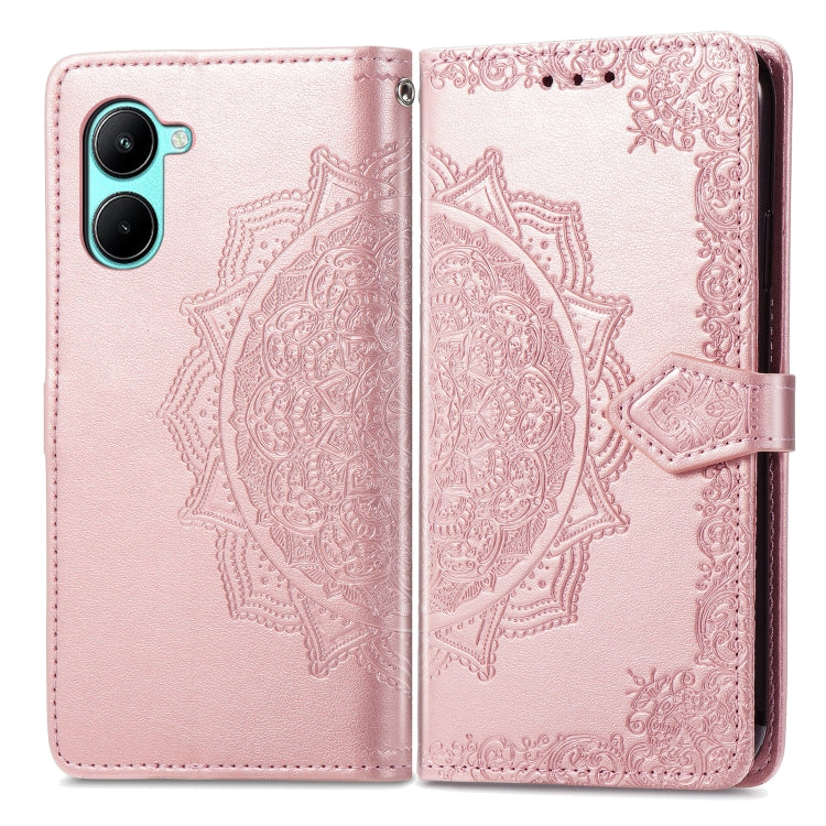 For Realme C33 Mandala Flower Embossed Leather Phone Case