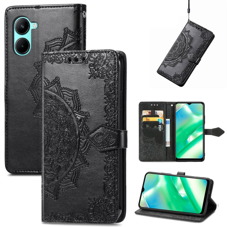 For Realme C33 Mandala Flower Embossed Leather Phone Case