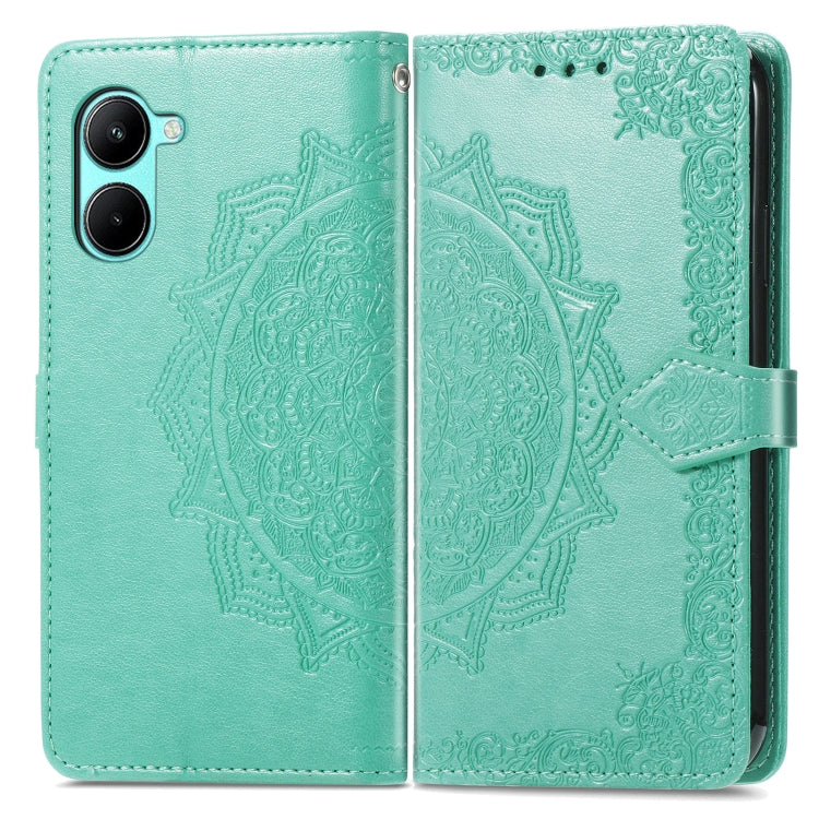 For Realme C33 Mandala Flower Embossed Leather Phone Case