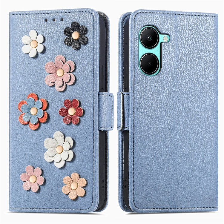 For Realme C33 Stereoscopic Flowers Leather Phone Case