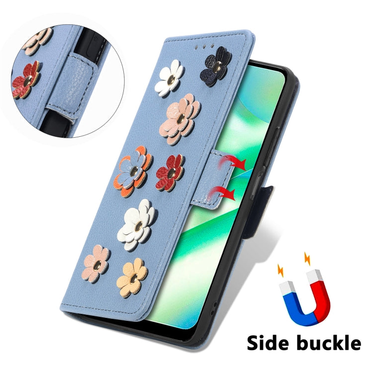 For Realme C33 Stereoscopic Flowers Leather Phone Case