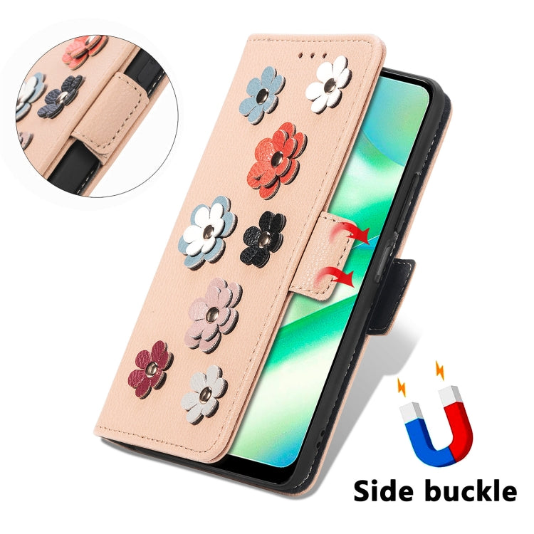 For Realme C33 Stereoscopic Flowers Leather Phone Case