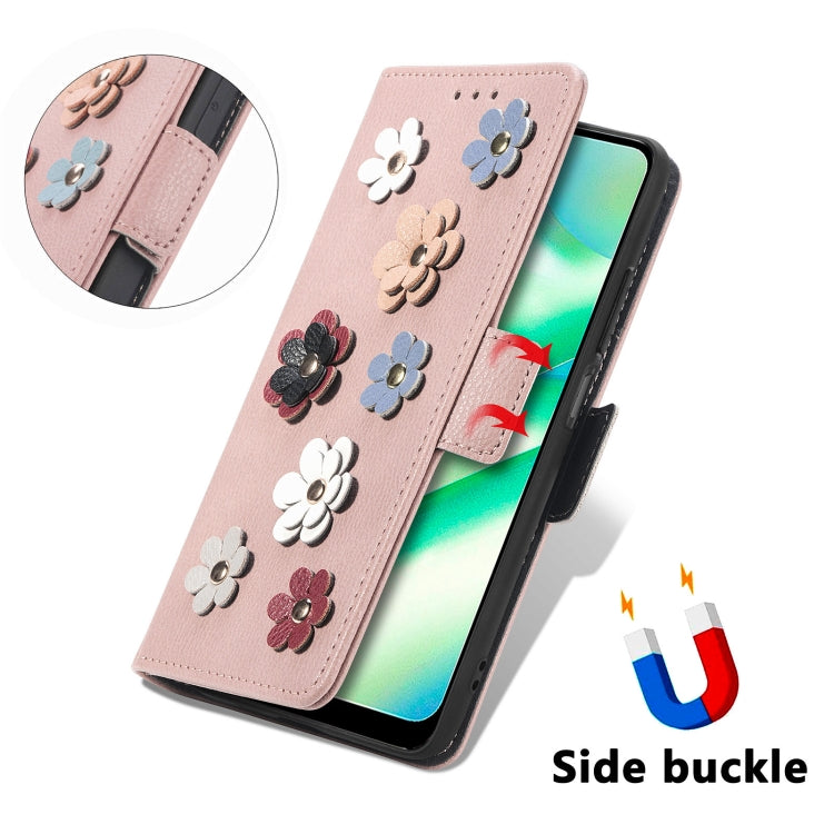 For Realme C33 Stereoscopic Flowers Leather Phone Case