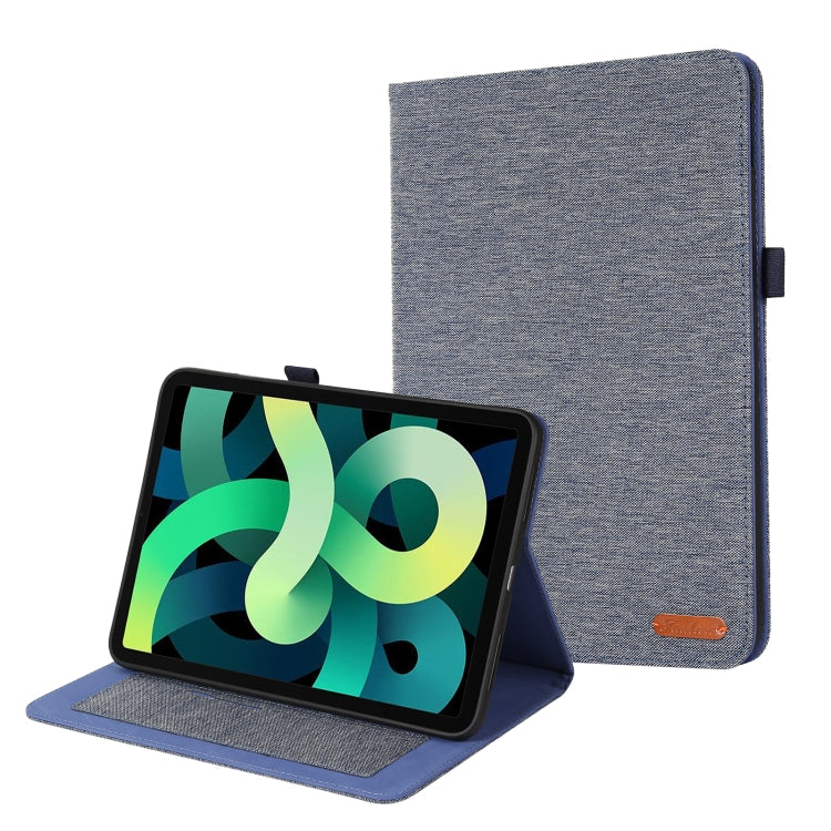 For iPad 10th 10.9 2022 Fabric Leather Tablet Case with Name Card Clip