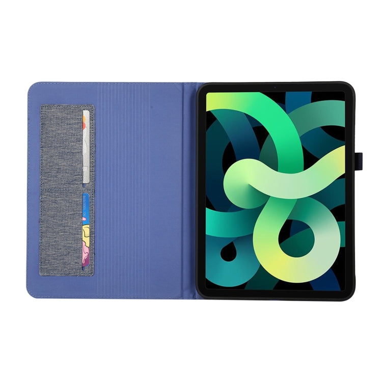 For iPad 10th 10.9 2022 Fabric Leather Tablet Case with Name Card Clip
