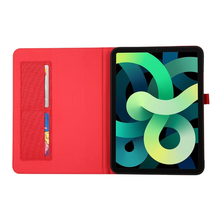 For iPad 10th 10.9 2022 Fabric Leather Tablet Case with Name Card Clip