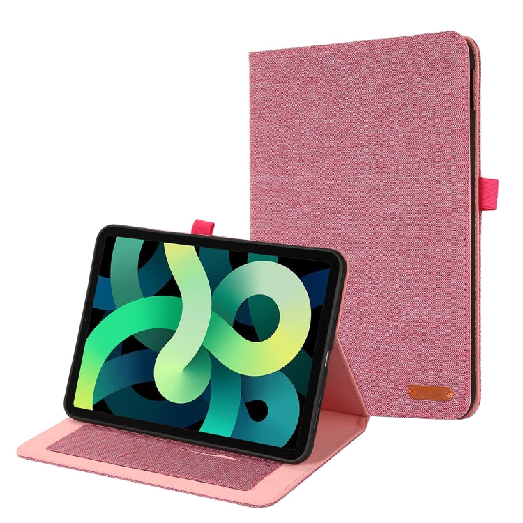 For iPad 10th 10.9 2022 Fabric Leather Tablet Case with Name Card Clip