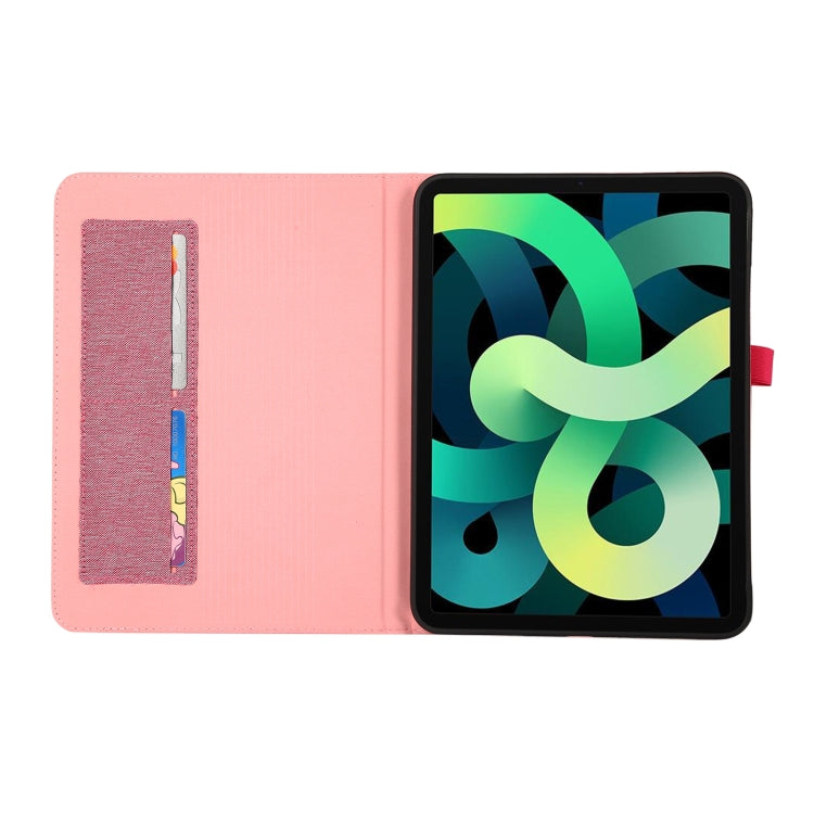 For iPad 10th 10.9 2022 Fabric Leather Tablet Case with Name Card Clip