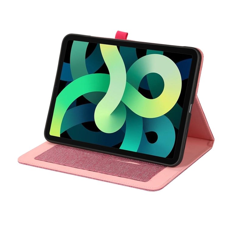 For iPad 10th 10.9 2022 Fabric Leather Tablet Case with Name Card Clip