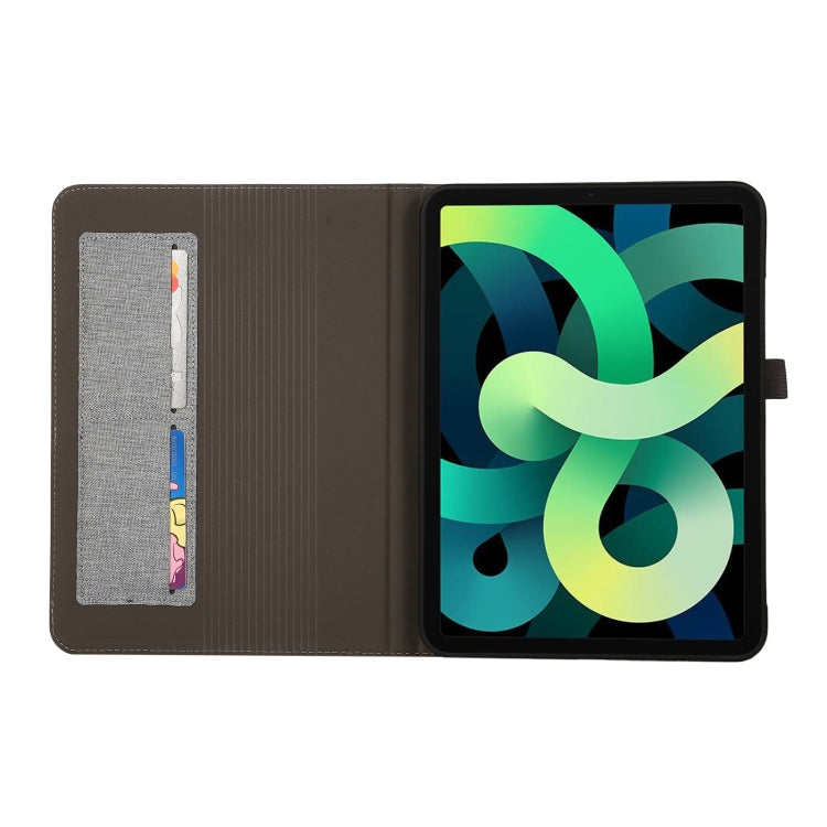For iPad 10th 10.9 2022 Fabric Leather Tablet Case with Name Card Clip