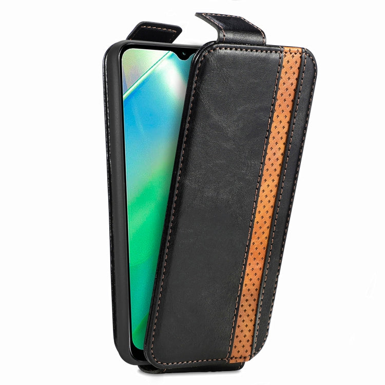 For Realme C33 Splicing Wallet Card Holder Vertical Flip Leather Phone Case