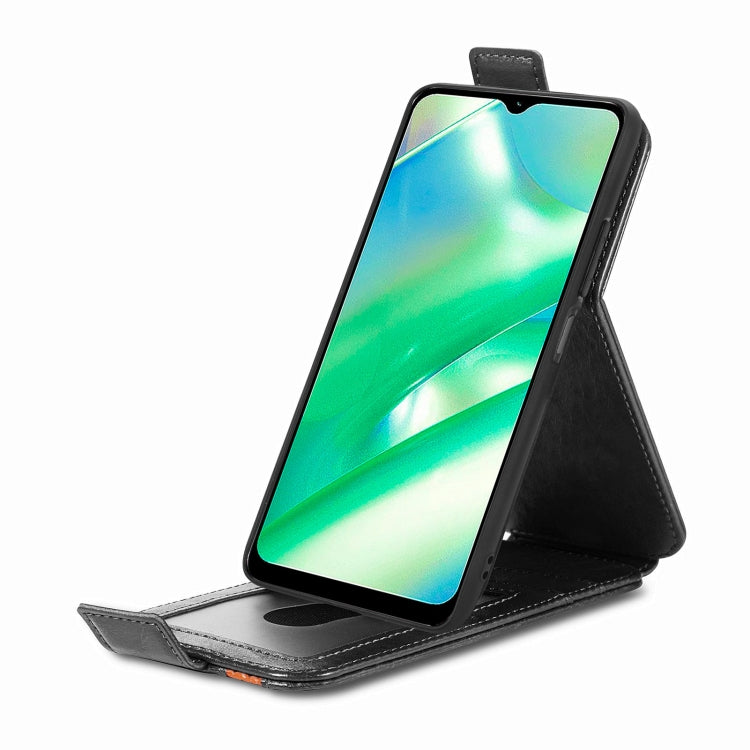 For Realme C33 Splicing Wallet Card Holder Vertical Flip Leather Phone Case