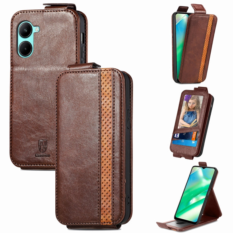 For Realme C33 Splicing Wallet Card Holder Vertical Flip Leather Phone Case