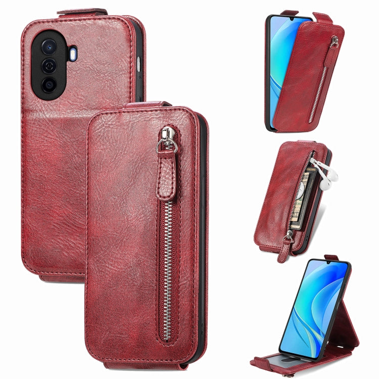 For Huawei Enjoy 50 Zipper Wallet Vertical Flip Leather Phone Case