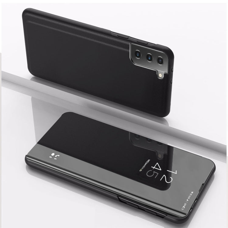 For Samsung Galaxy S23+ 5G Plated Mirror Leather Phone Case with Holder