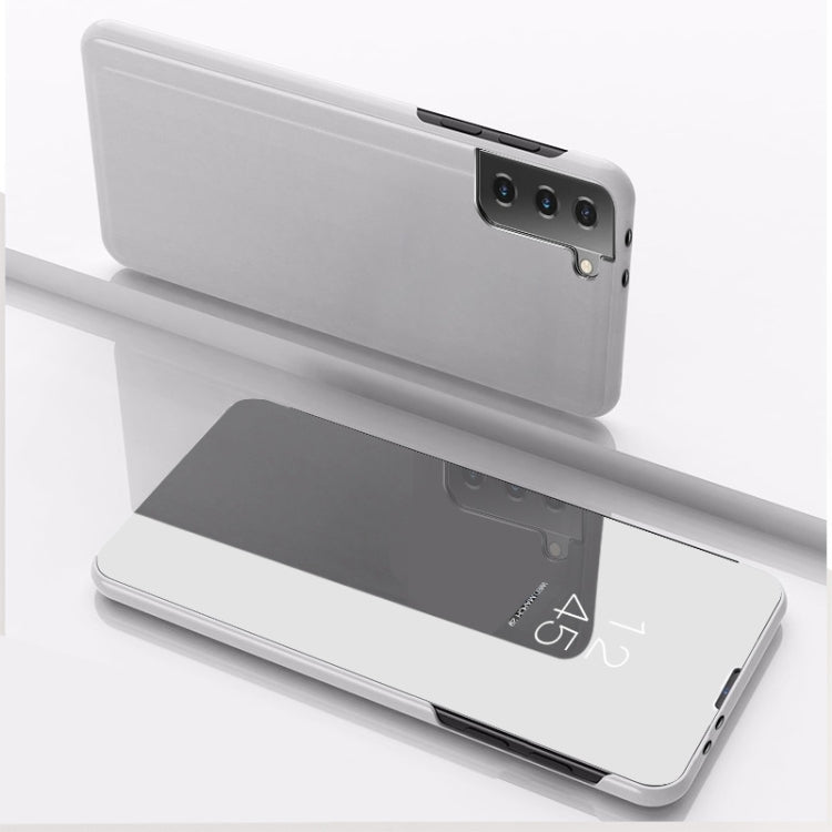 For Samsung Galaxy S23+ 5G Plated Mirror Leather Phone Case with Holder