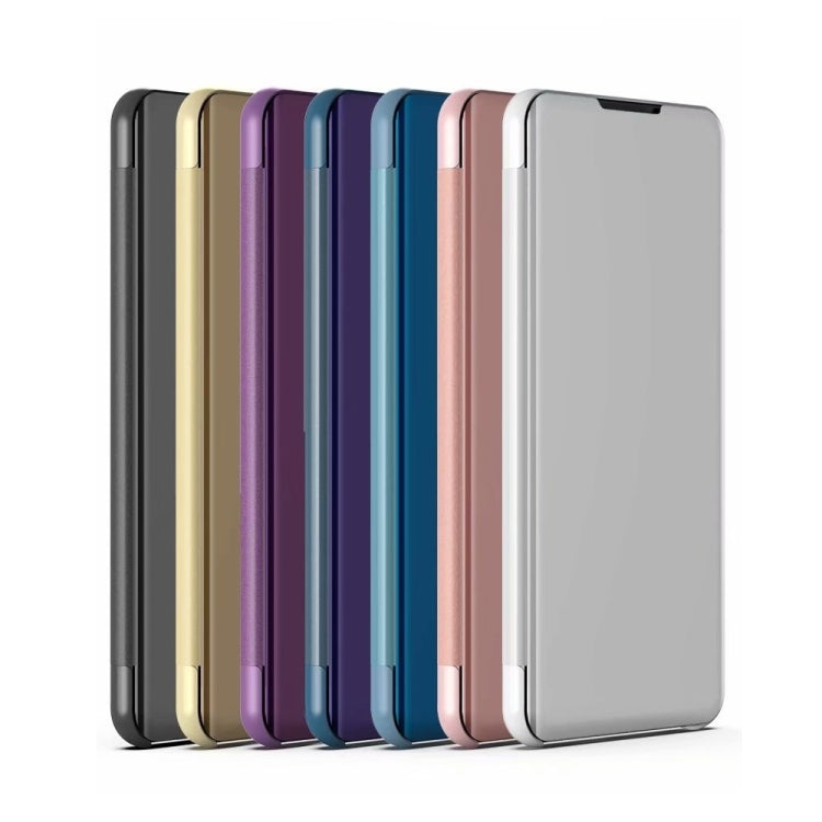 For Samsung Galaxy S23 Ultra 5G Plated Mirror Leather Phone Case with Holder