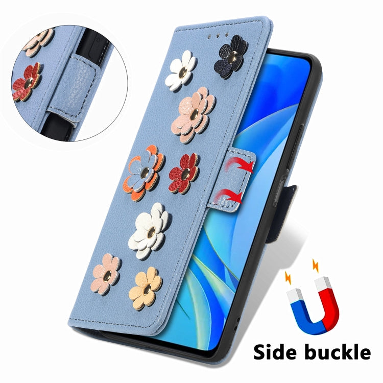 For Huawei Nova Y70 Stereoscopic Flowers Leather Phone Case