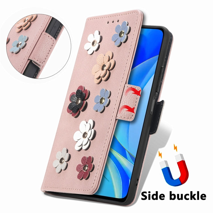 For Huawei Enjoy 50 Stereoscopic Flowers Leather Phone Case