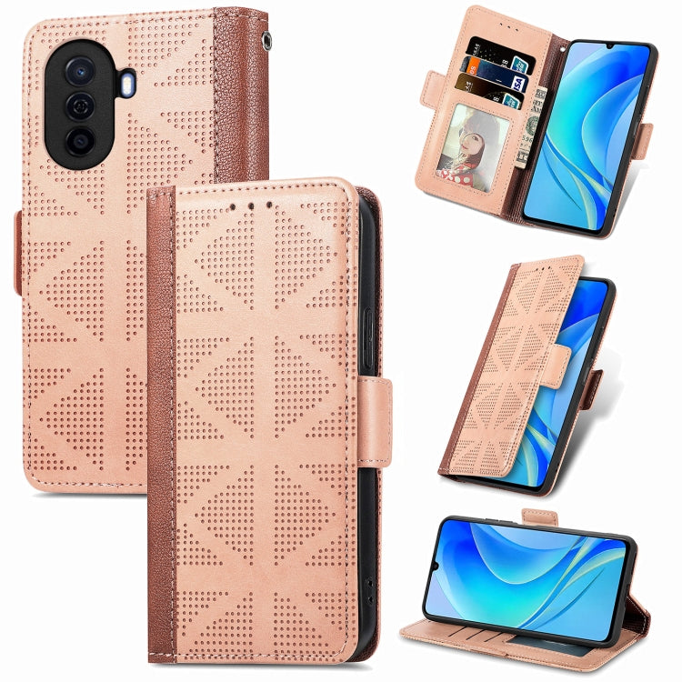 For Huawei Nova Y70 Grid Leather Flip Phone Case