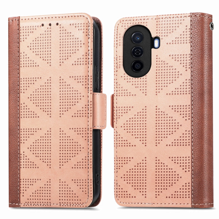 For Huawei Nova Y70 Grid Leather Flip Phone Case