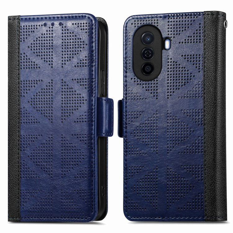 For Huawei Enjoy 50 Grid Leather Flip Phone Case