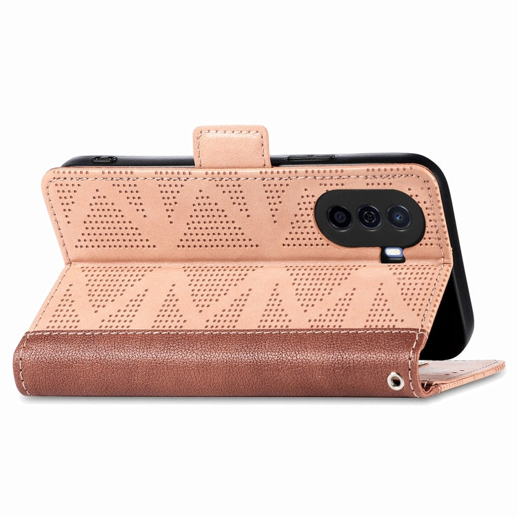 For Huawei Enjoy 50 Grid Leather Flip Phone Case