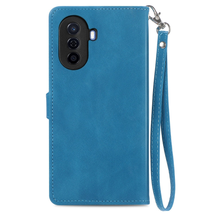 For Huawei  Enjoy 50 Embossed Flower Zipper Leather Phone Case