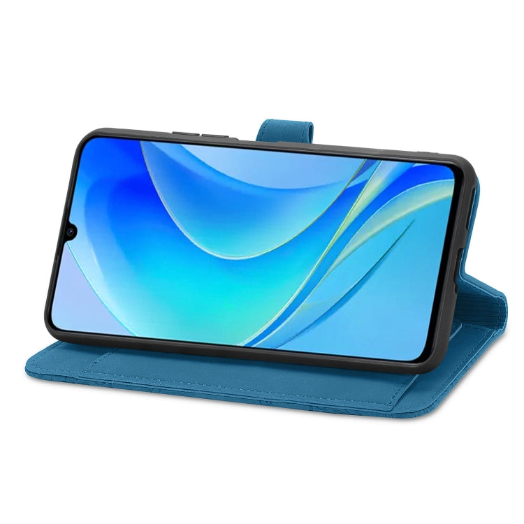 For Huawei  Enjoy 50 Embossed Flower Zipper Leather Phone Case