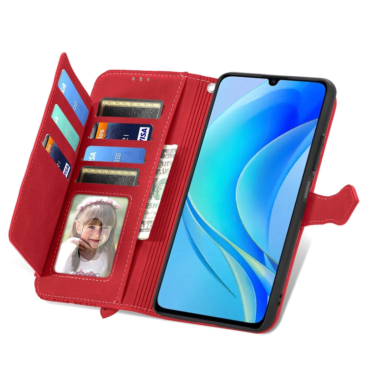 For Huawei  Enjoy 50 Embossed Flower Zipper Leather Phone Case