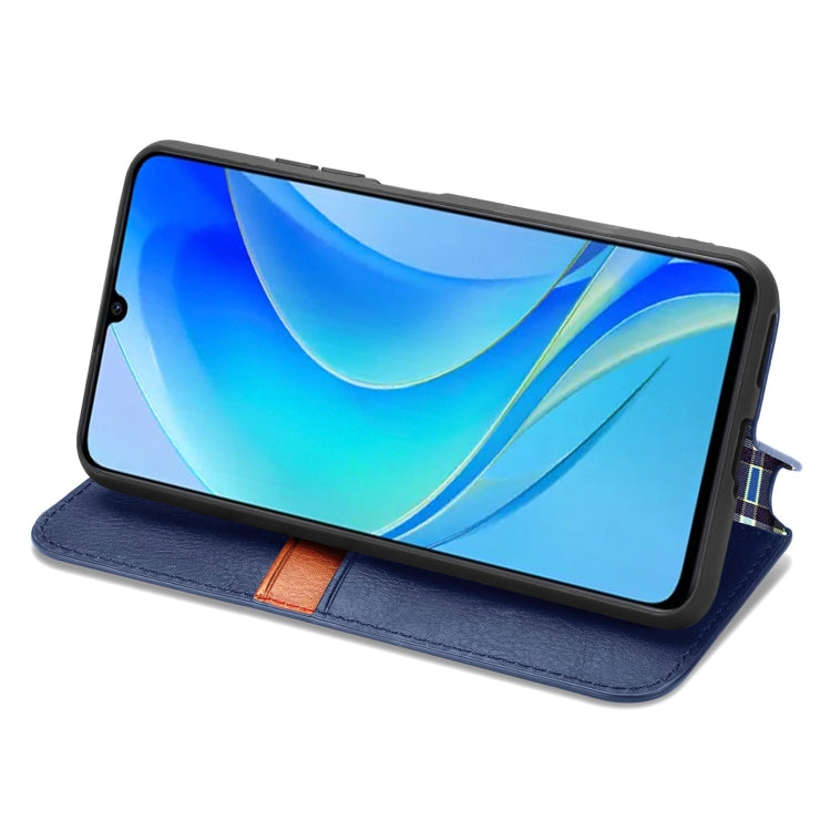 For Huawei Enjoy 50 Cubic Grid Pressed Magnetic Leather Phone Case