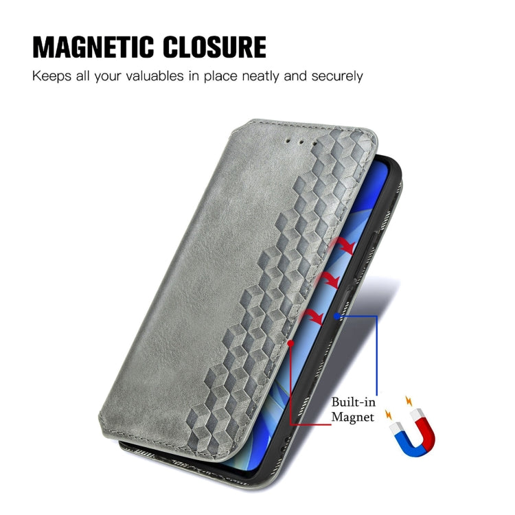 For Huawei Enjoy 50 Cubic Grid Pressed Magnetic Leather Phone Case