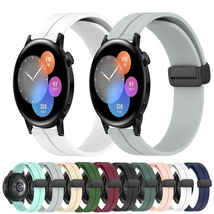 For Huawei Watch GT3 42mm 20mm Solid Color Magnetic Clasp Silicone Watch Band