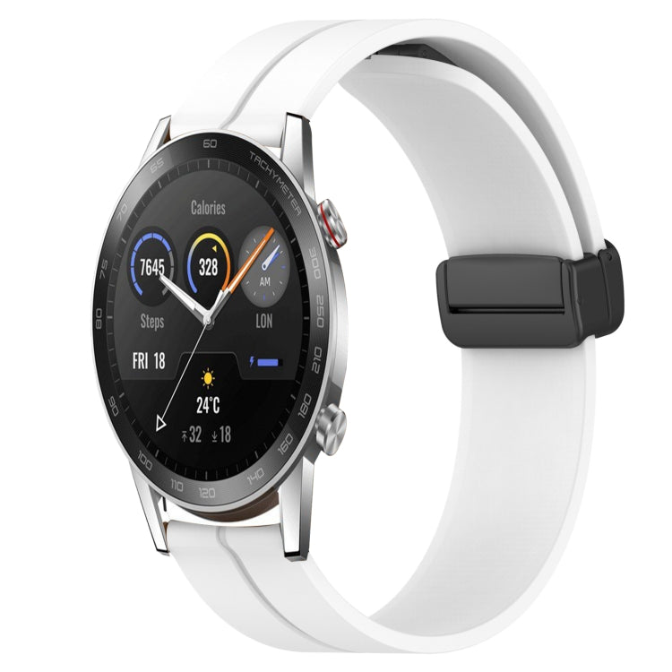 For Honor Magic Watch2 42mm 20mm Solid Color Magnetic Clasp Silicone Watch Band