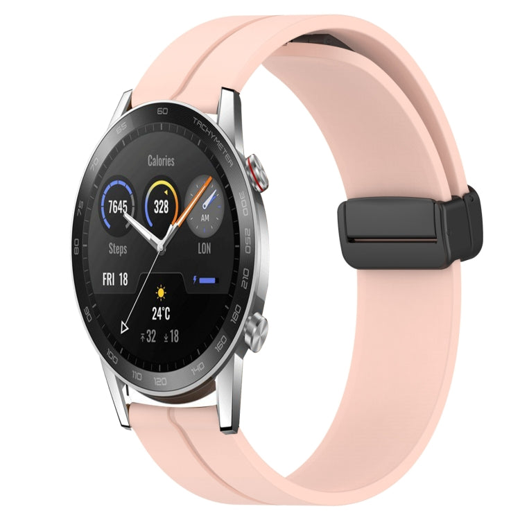 For Honor Magic Watch2 42mm 20mm Solid Color Magnetic Clasp Silicone Watch Band