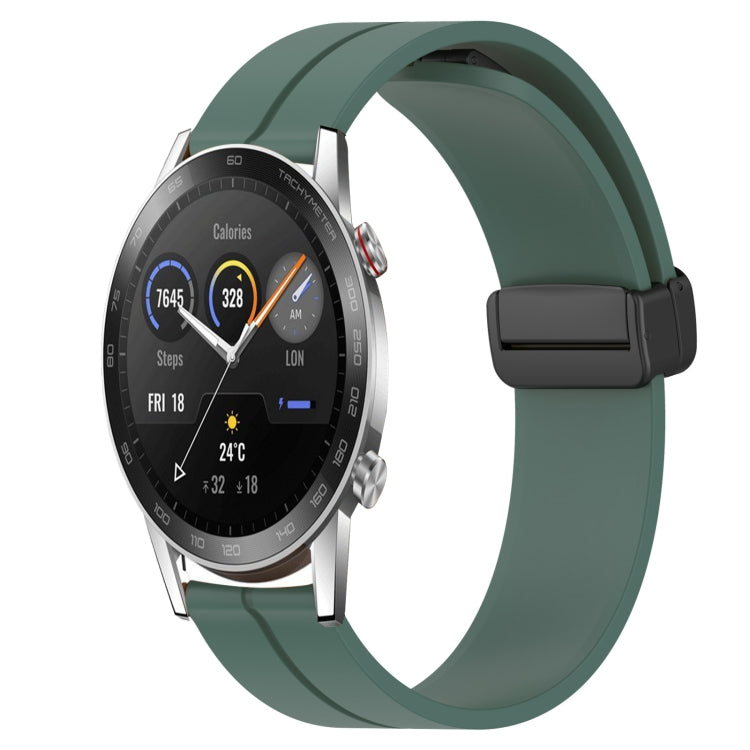 For Honor Magic Watch2 42mm 20mm Solid Color Magnetic Clasp Silicone Watch Band