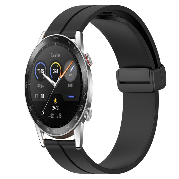 For Honor Magic Watch2 42mm 20mm Solid Color Magnetic Clasp Silicone Watch Band