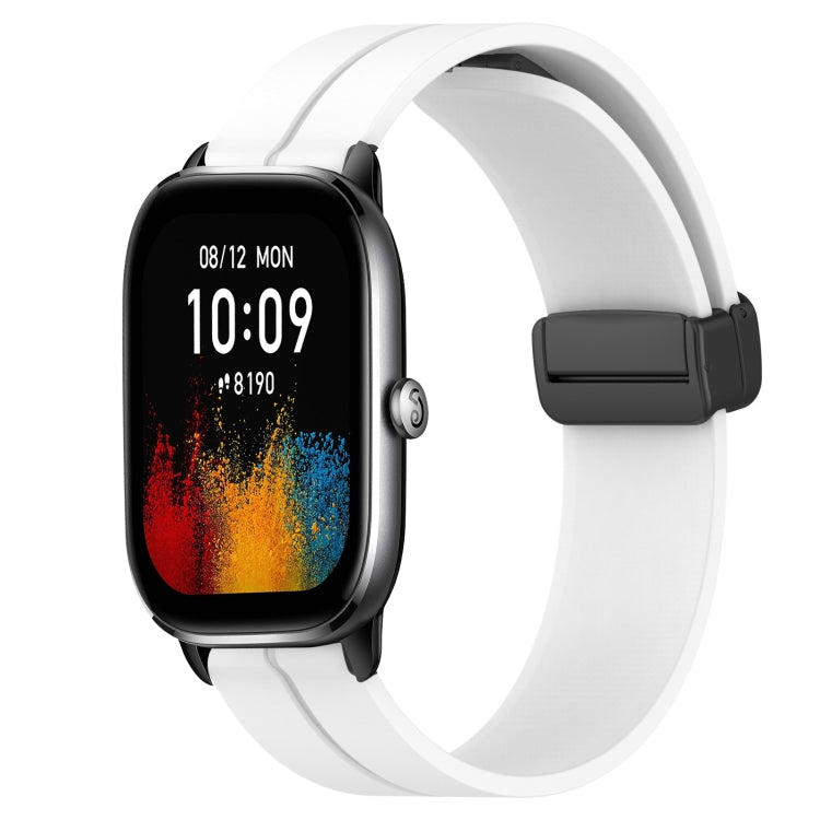 For Amazfit GTS 4 20mm Solid Color Magnetic Clasp Silicone Watch Band