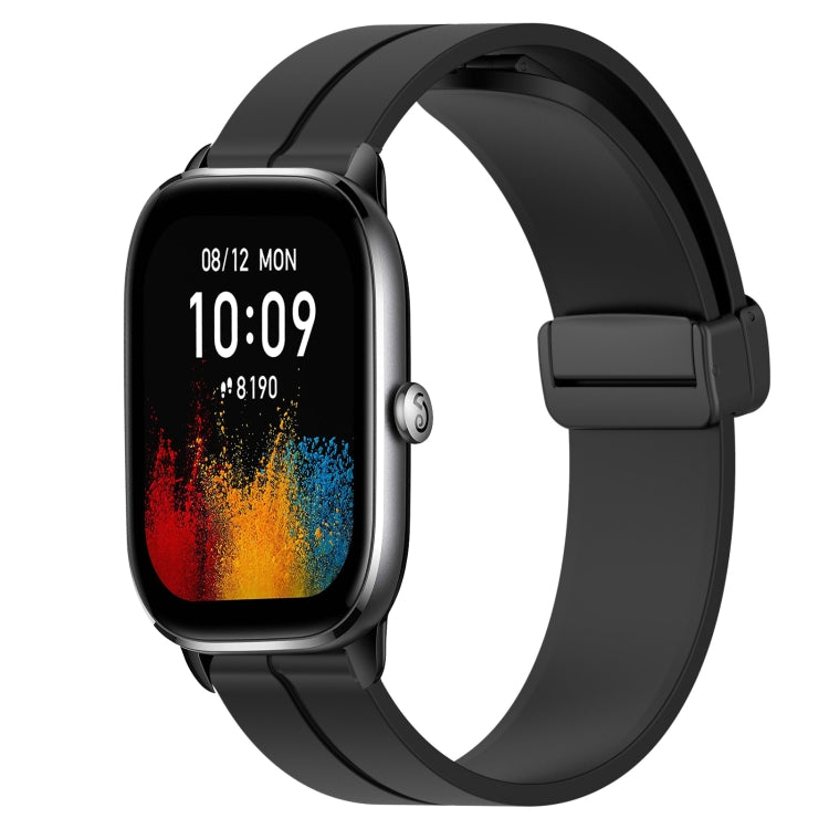 For Amazfit GTS 4 20mm Solid Color Magnetic Clasp Silicone Watch Band