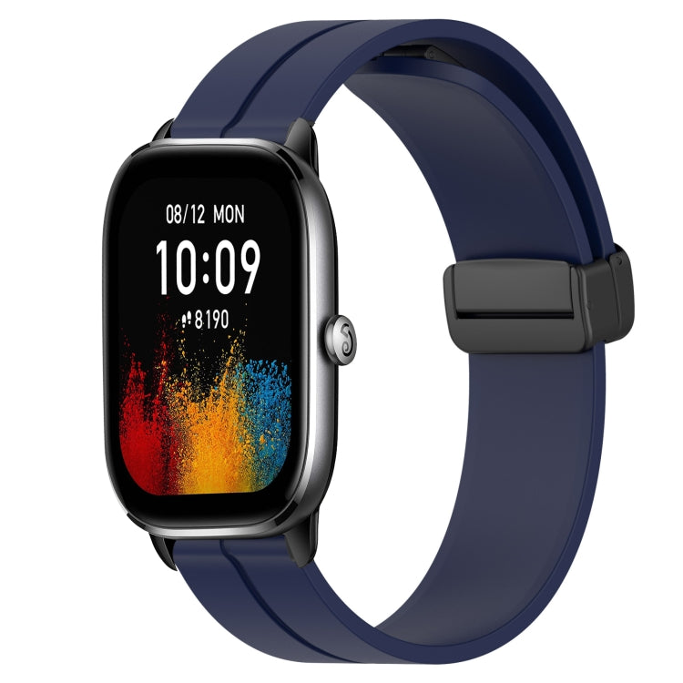 For Amazfit GTS 4 20mm Solid Color Magnetic Clasp Silicone Watch Band
