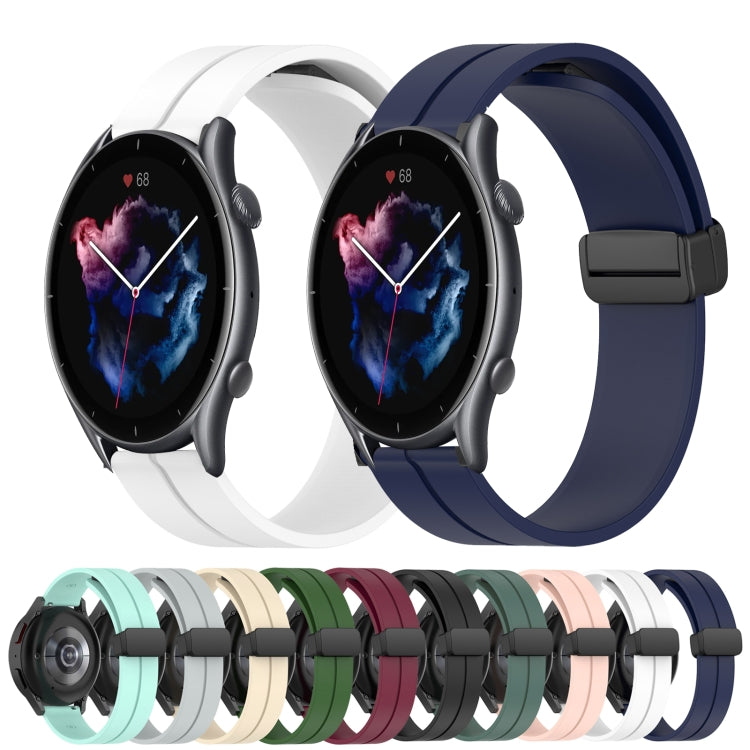 For Amazfit GTS 3 20mm Solid Color Magnetic Clasp Silicone Watch Band