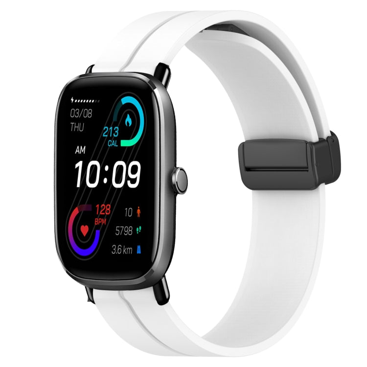 For Amazfit GTS 2 Mini 20mm Solid Color Magnetic Clasp Silicone Watch Band