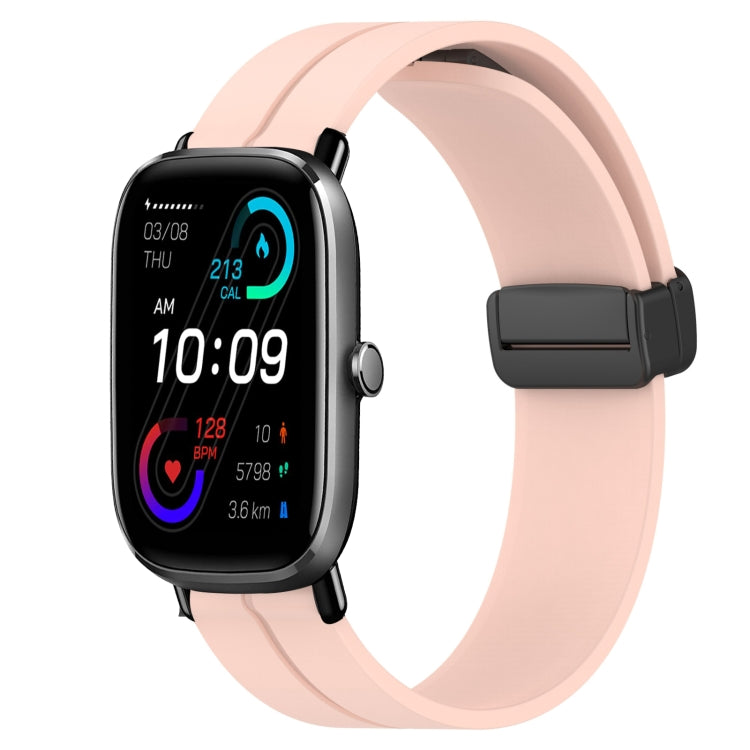 For Amazfit GTS 2 Mini 20mm Solid Color Magnetic Clasp Silicone Watch Band