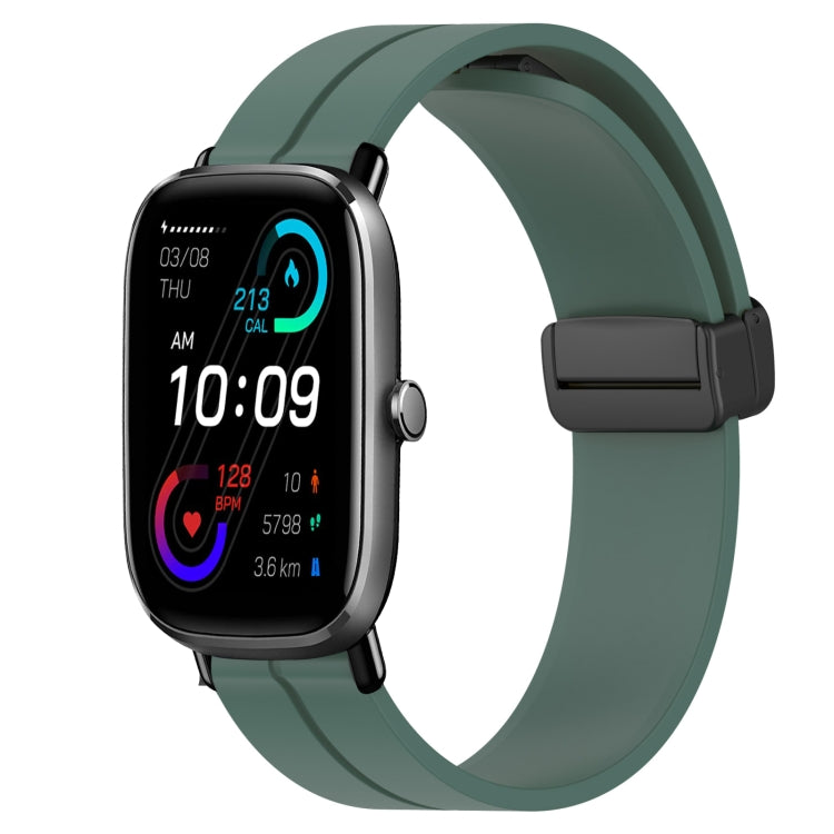 For Amazfit GTS 2 Mini 20mm Solid Color Magnetic Clasp Silicone Watch Band