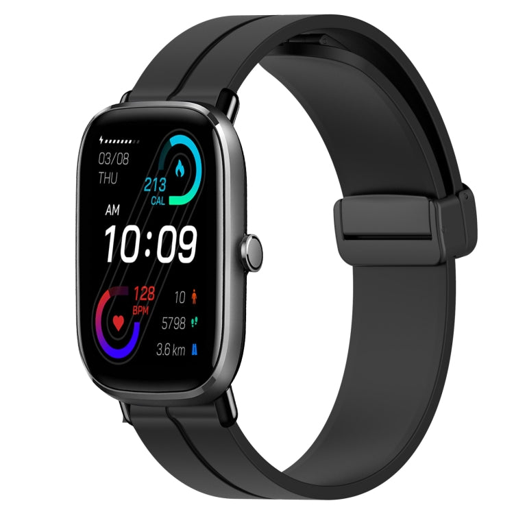 For Amazfit GTS 2 Mini 20mm Solid Color Magnetic Clasp Silicone Watch Band