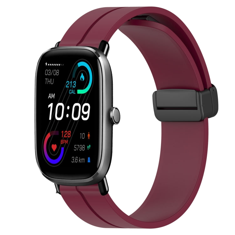 For Amazfit GTS 2 Mini 20mm Solid Color Magnetic Clasp Silicone Watch Band