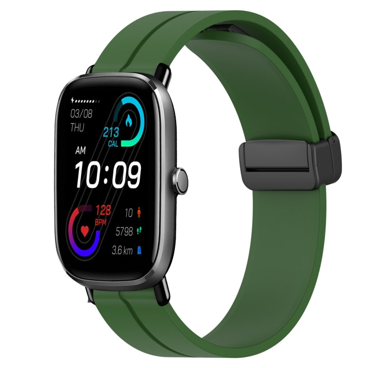 For Amazfit GTS 2 Mini 20mm Solid Color Magnetic Clasp Silicone Watch Band
