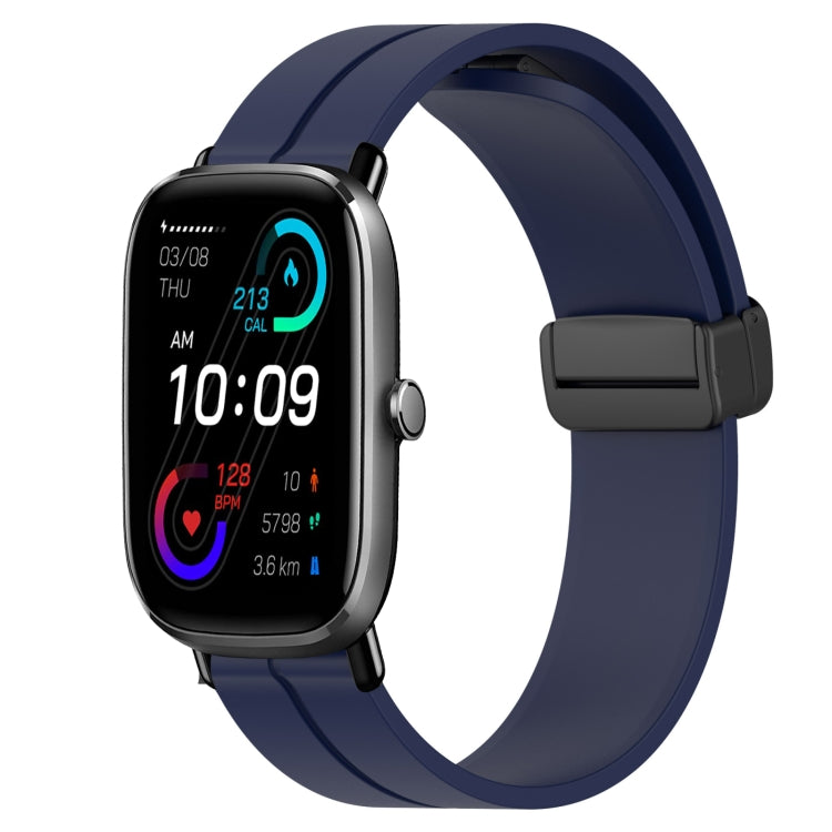 For Amazfit GTS 2 Mini 20mm Solid Color Magnetic Clasp Silicone Watch Band